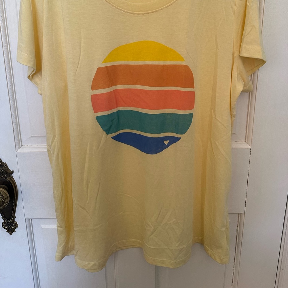Sub_Urban Riot Yellow Tee with Rainbow Circle